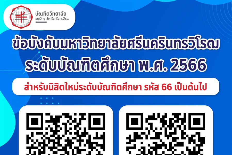 ข้อบังคับมหาวิทยาลัยศรีนครินทรวิโรฒ ระดับบัณฑิตศึกษา พ.ศ. 2566